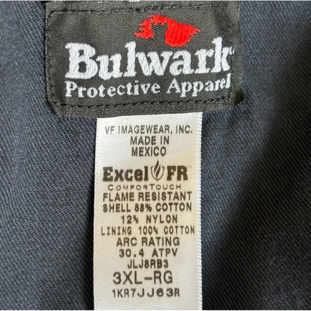 Bulwark Jacket 3XL Blue Excel FR work Fire Resistant Bomber JLJ8RB3 Lineman coat